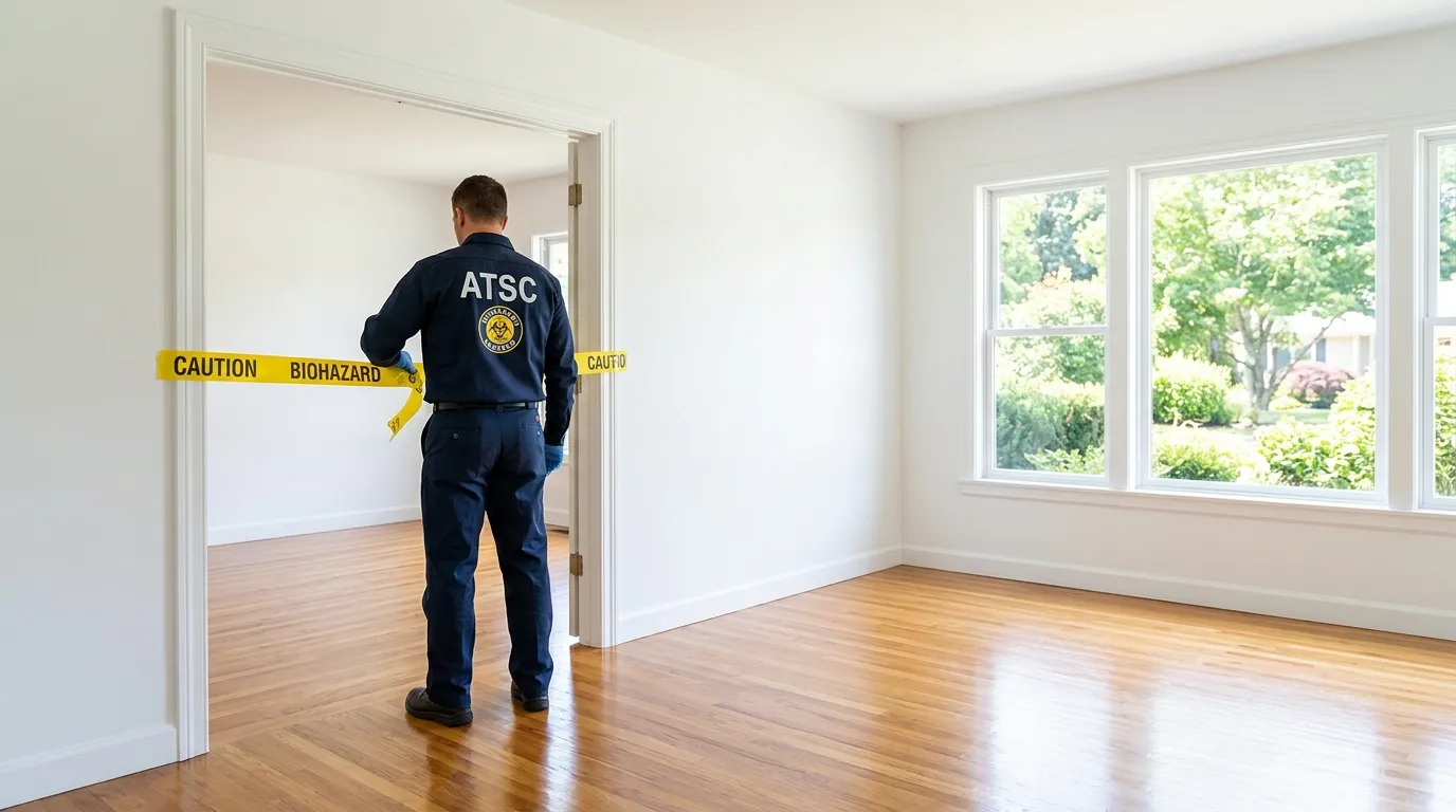 Certified biohazard cleanup crew performing Crime Scene Cleanup in Merrick